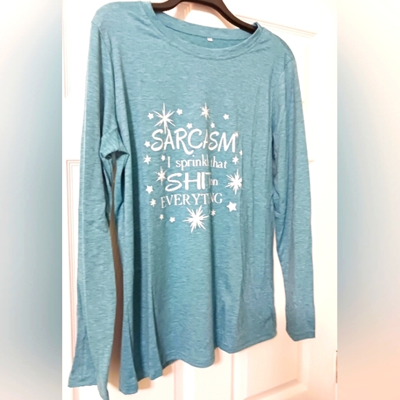 NWT Blue Sarcasm I Sprinkle That #@#@ on Everything Short Sleeve T-shirt Size L - Picture 3 of 6